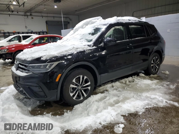 2024 Volkswagen Tiguan S with VIN 3VVFB7AX0RM137377, listed as a Copart auction lot 45110745 with Not provided miles and Salvage title. Bid and sale history available at DreamBid. Image 1.