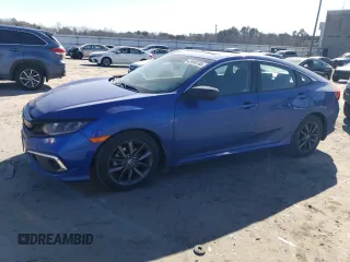 2020 Honda Civic Sedan EX-L with VIN 19XFC1F79LE014597, listed as a Copart auction lot 42930745 with 19,948 mi miles and Salvage Title. Bid and sale history available at carsss.com. Image 1.