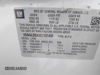 2012 Chevrolet Equinox 1LT z VIN 2GNALDEK3C1131436, wystawiony jako IAAI lot #42061803 z przebiegiem 248 675 mil mil oraz . Historia ofert i sprzedaży dostępna na DreamBid. Obrazek 9.