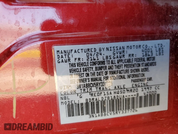 2024 Nissan Sentra SV z VIN 3N1AB8CV5RY337726, wystawiony jako Copart lot #59924205 z przebiegiem 11 694 mil mil oraz Czysty tytuł • Clean title. Historia ofert i sprzedaży dostępna na DreamBid. Obrazek 12.