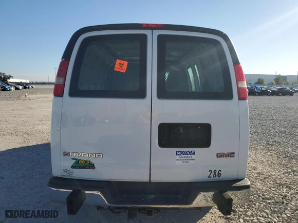 2017 GMC Savana Cargo Van with VIN 1GTW7AFF6H1903640, listed as a Copart auction lot 48371355 with 0 mi miles and Clean Title. Bid and sale history available at carsss.com. Image 6.