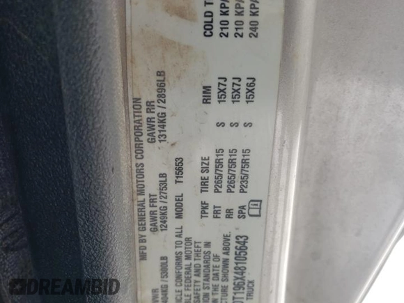 2004 Chevrolet Colorado LS Z71 with VIN 1GCDT196X48105643, listed as a Copart auction lot 41406015 with 182,260 mi miles and Salvage Title. Bid and sale history available at carsss.com. Image 13.