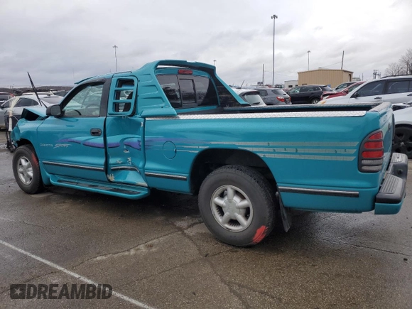 1997 Dodge Dakota with VIN 1B7GL23X6VS173527, listed as a Copart auction lot 48055295 with 154,418 mi miles and Salvage Title. Bid and sale history available at carsss.com. Image 2.