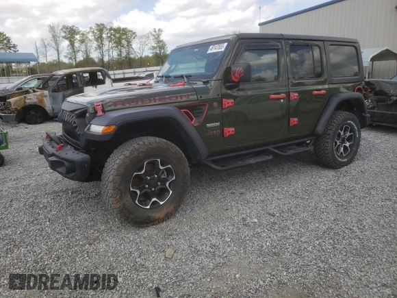 2020 Jeep Wrangler Unlimited Rubicon z VIN 1C4HJXFN9LW315814, wystawiony jako Copart lot #49147855 z przebiegiem 28 902 mil mil oraz Szkoda całkowita • Salvage title. Historia ofert i sprzedaży dostępna na DreamBid. Obrazek 1.