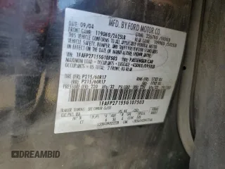 2005 Ford Five Hundred SEL with VIN 1FAFP27155G107503, listed as a Copart auction lot 76580664 with 0 mi miles and Salvage Title. Bid and sale history available at carsss.com. Image 14.