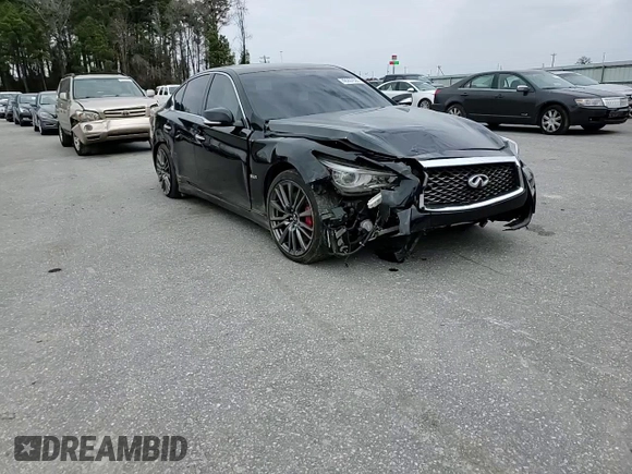 2018 Infiniti Q50 RED SPORT 400 with VIN JN1FV7AR5JM481734, listed as a Copart auction lot 48287625 with 0 mi miles and Salvage Title. Bid and sale history available at carsss.com. Image 11.