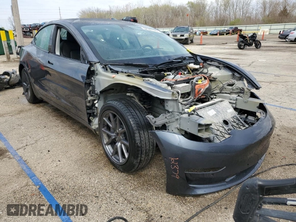 2022 Tesla Model 3 Long Range with VIN 5YJ3E1EB9NF278757, listed as a Copart auction lot 52187175 with 91,820 mi miles and Salvage Title. Bid and sale history available at DreamBid. Image 4.