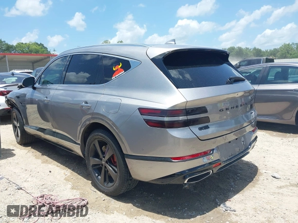 2021 Genesis GV80 with VIN KMUHCESC7MU038058, listed as a IAAI auction lot 42452578 with 63,980 mi miles and . Bid and sale history available at DreamBid. Image 3.