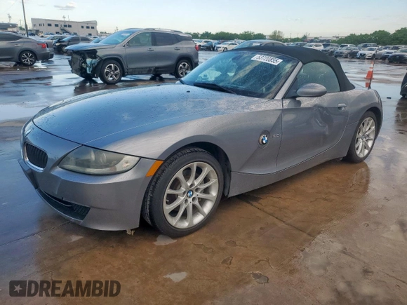 2008 BMW Z4 3.0i with VIN 4USBU33568LW75460, listed as a Copart auction lot 53720855 with 188,105 mi miles and Salvage title. Bid and sale history available at DreamBid. Image 1.