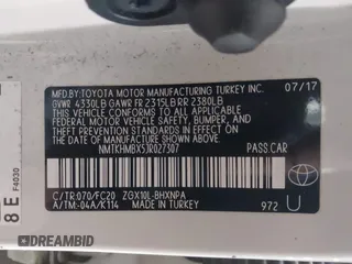 2018 Toyota C-HR XLE with VIN NMTKHMBX5JR027307, listed as a IAAI auction lot 41598077 with 123,032 mi miles. Bid and sale history available at carsss.com. Image 9.