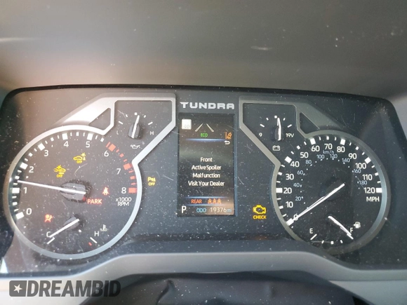 2022 Toyota Tundra SR5 with VIN 5TFLA5AB3NX009801, listed as a Copart auction lot 49465614 with 19,376 mi miles and Salvage title. Bid and sale history available at DreamBid. Image 9.