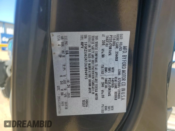 2003 Ford Explorer XLT z VIN 1FMZU63K13UB94915, wystawiony jako Copart lot #46911095 z przebiegiem 97 648 mil mil oraz Szkoda całkowita • Salvage title. Historia ofert i sprzedaży dostępna na DreamBid. Obrazek 13.