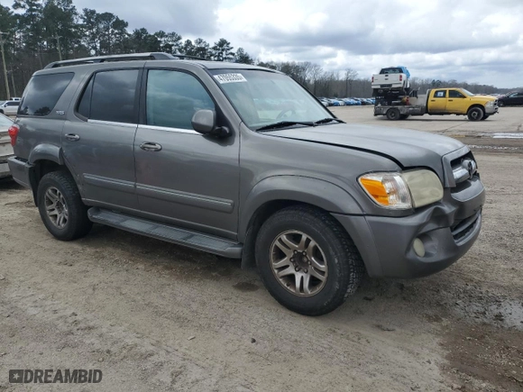 2005 Toyota Sequoia SR5 with VIN 5TDZT34AX5S246741, listed as a Copart auction lot 47055335 with 364,427 mi miles and Salvage Title. Bid and sale history available at carsss.com. Image 4.