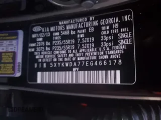 2014 Kia Sorento SX Limited z VIN 5XYKWDA77EG466178, wystawiony jako Copart lot #78546154 z przebiegiem 107 867 mil mil oraz Szkoda całkowita • Salvage title. Historia ofert i sprzedaży dostępna na DreamBid. Obrazek 13.