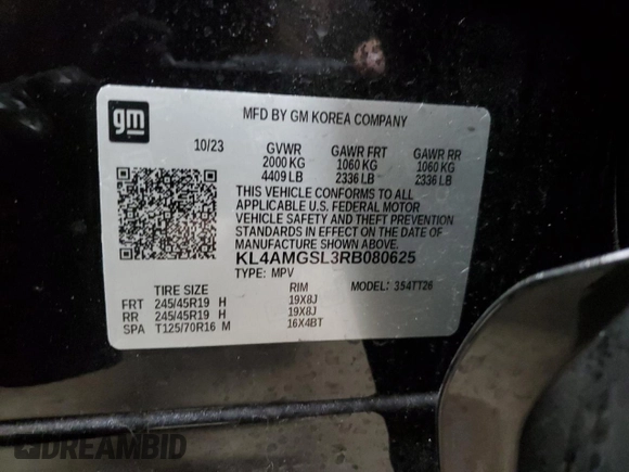 2024 Buick Encore GX Avenir with VIN KL4AMGSL3RB080625, listed as a Copart auction lot 41515685 with 7,074 mi miles and Salvage title. Bid and sale history available at DreamBid. Image 14.