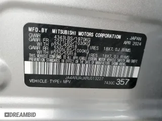 2024 Mitsubishi Outlander Sport S with VIN JA4ARUAUXRU013227, listed as a Copart auction lot 52925195 with 16,873 mi miles and Salvage Title. Bid and sale history available at carsss.com. Image 14.