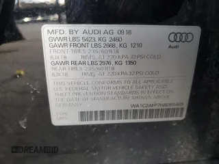 2017 Audi Q5 Premium with VIN WA1C2AFP7HA055465, listed as a Copart auction lot 48350655 with 112,393 mi miles and Salvage Title. Bid and sale history available at carsss.com. Image 14.
