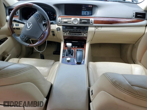 2015 Lexus LS 460 with VIN JTHBL5EF9F5136423, listed as a Copart auction lot 55967695 with 62,012 mi miles and Salvage title. Bid and sale history available at DreamBid. Image 8.