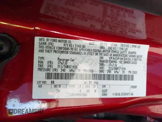 2013 Ford Focus SE with VIN 1FADP3K2XDL138779, listed as a IAAI auction lot 41644711 with 87,298 mi miles. Bid and sale history available at carsss.com. Image 9.
