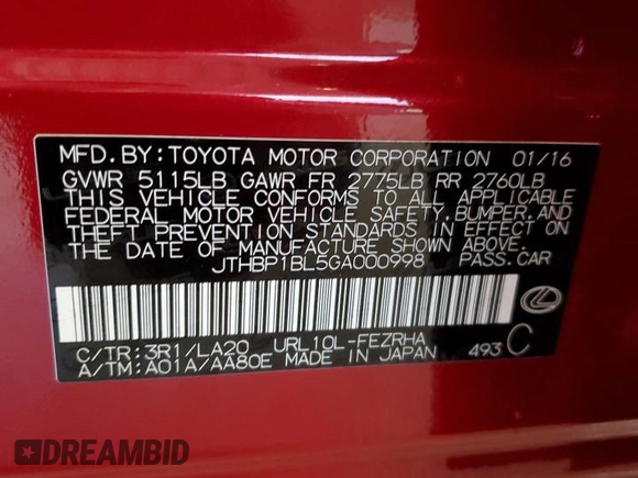 2016 Lexus GS F F z VIN JTHBP1BL5GA000998, wystawiony jako Copart lot #82873574 z przebiegiem 30 140 mil mil oraz Szkody całkowita. Historia ofert i sprzedaży dostępna na DreamBid. Obrazek 13.