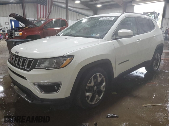 2019 Jeep Compass Limited with VIN 3C4NJCCB5KT660039, listed as a Copart auction lot 51633925 with 81,987 mi miles and Salvage title. Bid and sale history available at DreamBid. Image 1.