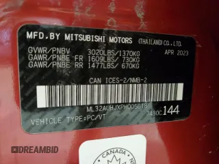 2023 Mitsubishi Mirage ES with VIN ML32AUHJXPH005618, listed as a Copart auction lot 85949484 with 30,479 mi miles and Salvage title. Bid and sale history available at DreamBid. Image 12.