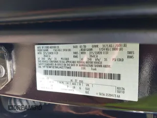 2020 Ford F-150 XL with VIN 1FTEW1E58LKE77945, listed as a IAAI auction lot 42487753 with 88,218 mi miles and . Bid and sale history available at DreamBid. Image 9.