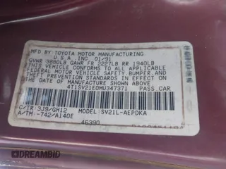 1991 Toyota Camry DLX z VIN 4T1SV21E0MU347371, wystawiony jako IAAI lot #42048695 z przebiegiem 209 451 mil mil oraz . Historia ofert i sprzedaży dostępna na DreamBid. Obrazek 9.