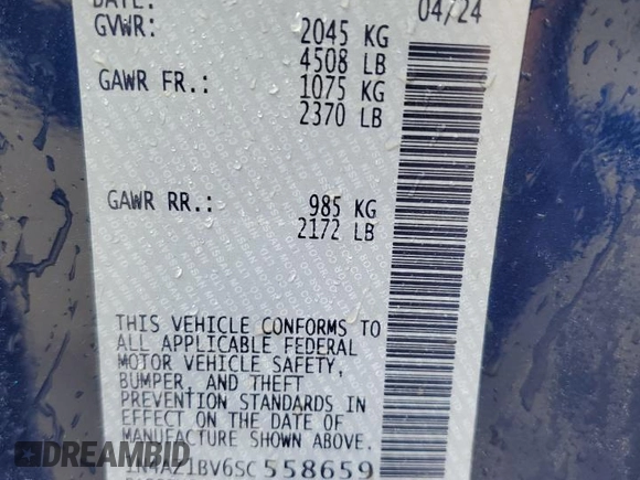 2025 Nissan LEAF S z VIN 1N4AZ1BV6SC558659, wystawiony jako Copart lot #55154975 z przebiegiem 10 656 mil mil oraz Szkoda całkowita • Salvage title. Historia ofert i sprzedaży dostępna na DreamBid. Obrazek 12.