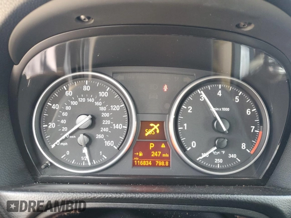 2007 BMW 3 Series 328i with VIN WBAWL13587PX16660, listed as a Copart auction lot 61865865 with 116,834 mi miles and Salvage title. Bid and sale history available at DreamBid. Image 9.