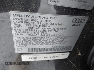 2008 Audi Q7 4.2L Premium with VIN WA1BV74L48D027949, listed as a IAAI auction lot 41516485 with 265,032 mi miles. Bid and sale history available at carsss.com. Image 9.