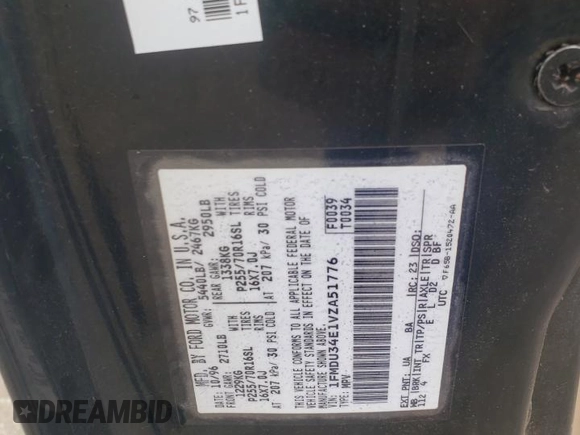 1997 Ford Explorer XL z VIN 1FMDU34E1VZA51776, wystawiony jako Copart lot #55132575 z przebiegiem 191 196 mil mil oraz Szkoda całkowita • Salvage title. Historia ofert i sprzedaży dostępna na DreamBid. Obrazek 15.