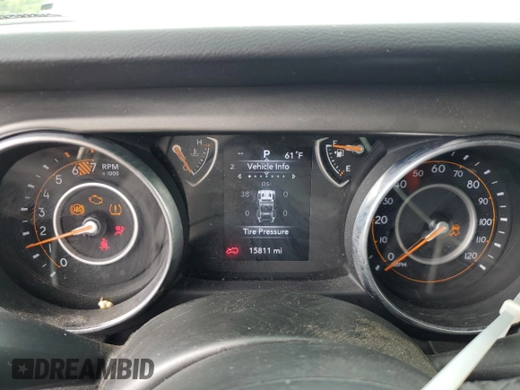 2023 Jeep Wrangler Sport S z VIN 1C4HJXDNXPW617637, wystawiony jako Copart lot #58724555 z przebiegiem 15 811 mil mil oraz Szkoda całkowita • Salvage title. Historia ofert i sprzedaży dostępna na DreamBid. Obrazek 9.