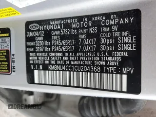 2012 Hyundai Veracruz Limited with VIN KM8NU4CC1CU204368, listed as a Copart auction lot 49450554 with 139,219 mi miles and Salvage Title. Bid and sale history available at DreamBid. Image 13.