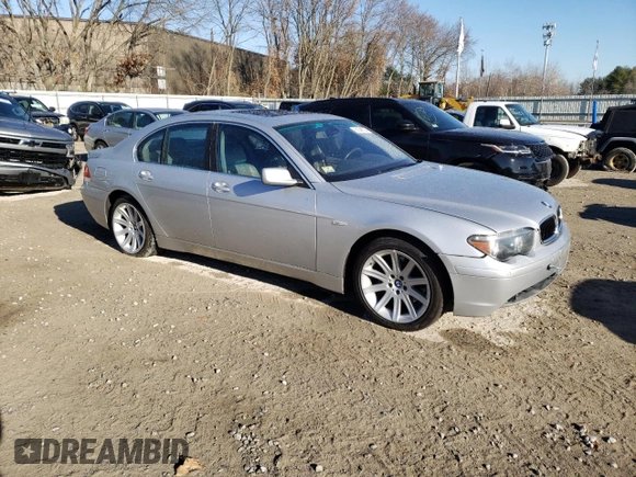 2002 BMW 7 Series 745i with VIN WBAGL63452DP50087, listed as a Copart auction lot 81040704 with Not Provided miles and Clean Title. Bid and sale history available at DreamBid. Image 4.