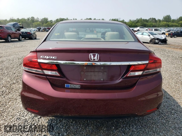 2013 Honda Civic LX z VIN 19XFB2F58DE259822, wystawiony jako Copart lot #59404415 z przebiegiem 65 523 mil mil oraz Szkoda całkowita • Salvage title. Historia ofert i sprzedaży dostępna na DreamBid. Obrazek 6.