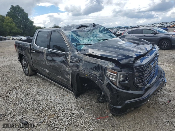 2023 GMC Sierra 1500 Denali Ultimate with VIN 1GTUUHEL9PZ273709, listed as a Copart auction lot 72153024 with 24,143 mi miles and Salvage Title. Bid and sale history available at carsss.com. Image 4.