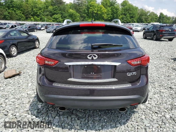 2017 Infiniti QX70 z VIN JN8CS1MW2HM412523, wystawiony jako Copart lot #57143005 z przebiegiem 79 564 mil mil oraz Szkoda całkowita • Salvage title. Historia ofert i sprzedaży dostępna na DreamBid. Obrazek 6.