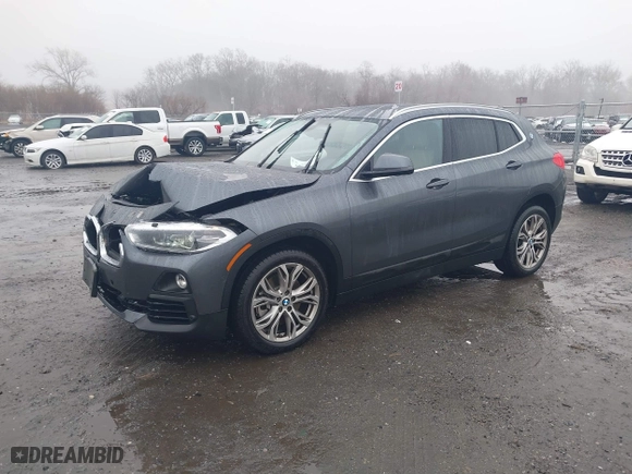 2019 BMW X2 xDrive28i with VIN WBXYJ5C56K5N71179, listed as a IAAI auction lot 41566845 with 43,843 mi miles. Bid and sale history available at carsss.com. Image 2.