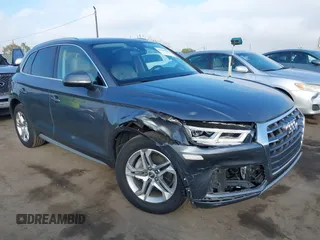 2018 Audi Q5 Premium Plus z VIN WA1BNAFY4J2024637, wystawiony jako IAAI lot #42293376 z przebiegiem 53 348 mil mil oraz . Historia ofert i sprzedaży dostępna na DreamBid. Obrazek 1.