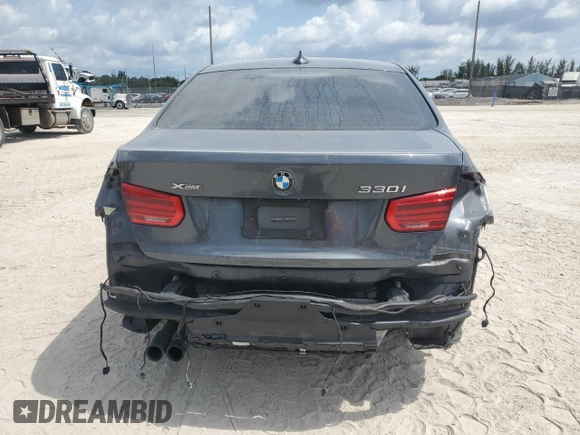 2017 BMW 3 Series 330i xDrive with VIN WBA8D9G56HNU59185, listed as a Copart auction lot 57411935 with 162,865 mi miles and Salvage title. Bid and sale history available at DreamBid. Image 6.