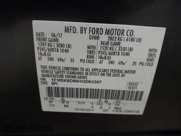 2017 Ford Explorer XLT с VIN 1FM5K8D86HGD63397, выставлен на аукционе IAAI как лот 42043606 с пробегом 129 261 миль миль и . История ставок и продаж доступна на DreamBid. Изображение 9.
