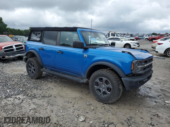 2021 Ford Bronco with VIN 1FMDE5BH9MLB02593, listed as a Copart auction lot 59632675 with 64,833 mi miles and Salvage title. Bid and sale history available at DreamBid. Image 4.
