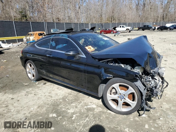 2017 Mercedes-Benz C 300 with VIN WDDWJ4KB6HF452935, listed as a Copart auction lot 46582135 with Not Provided miles and Salvage Title. Bid and sale history available at DreamBid. Image 4.