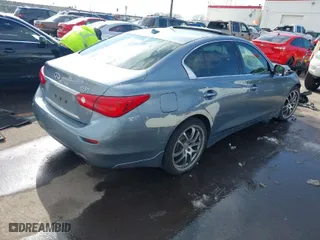 2015 Infiniti Q50 Premium with VIN JN1BV7AR7FM408550, listed as a IAAI auction lot 41619558 with 137,678 mi miles. Bid and sale history available at carsss.com. Image 4.