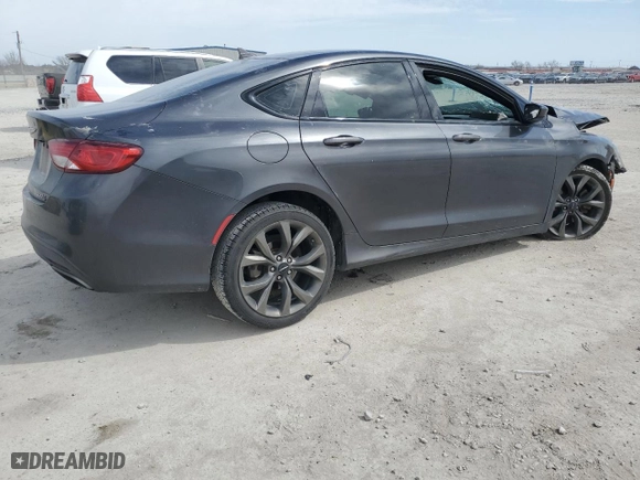 2015 Chrysler 200 S with VIN 1C3CCCBGXFN533750, listed as a Copart auction lot 48822275 with 0 mi miles and Salvage Title. Bid and sale history available at carsss.com. Image 3.
