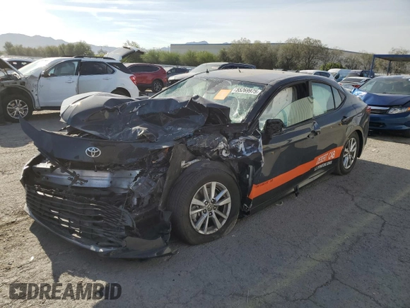 2025 Toyota Camry LE z VIN 4T1DAACK5SU523538, wystawiony jako Copart lot #55269975 z przebiegiem Nie podano mil oraz Nie do naprawy • Non repairable. Historia ofert i sprzedaży dostępna na DreamBid. Obrazek 1.