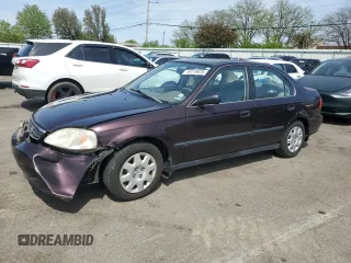 2000 Honda Civic LX with VIN 1HGEJ6678YL058105, listed as a Copart auction lot 54119675 with 272,441 mi miles and Salvage Title. Bid and sale history available at carsss.com. Image 1.