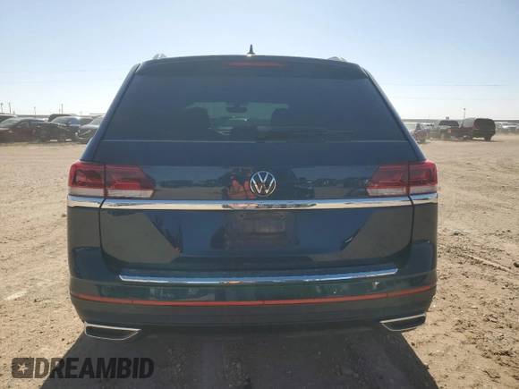 2021 Volkswagen Atlas S with VIN 1V2AP2CA8MC591195, listed as a Copart auction lot 43898235 with 51,443 mi miles and Salvage title. Bid and sale history available at DreamBid. Image 6.