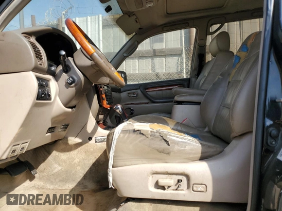 2001 Lexus LX 470 with VIN JTJHT00W613504449, listed as a Copart auction lot 45995455 with 229,056 mi miles and Salvage Title. Bid and sale history available at DreamBid. Image 7.